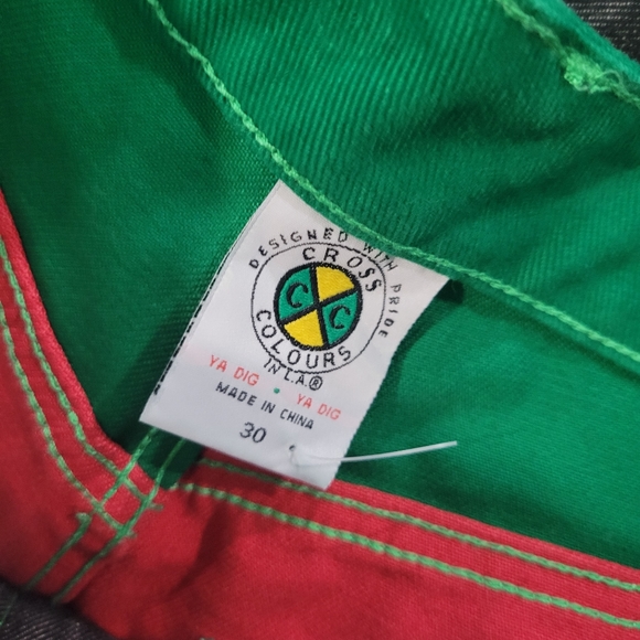 Cross Colours Color Block Jeans Ya Dig Post Hip Hop Nation Men’s Size 30 - Picture 4 of 4